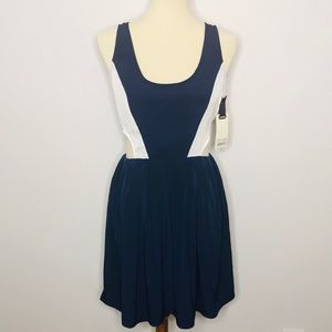 BB Dakota Navy Blue and White Dress